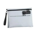 thumbnail image 3 of Organizador de cables de viaje, bolsa de viaje con cerradura de contraseña, bolsa de almacenamiento con cerradura para accesorios de 2 capas, cartera Gris, 3 of 8