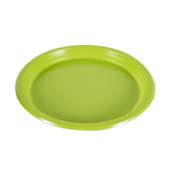 ERDOUY 20Pcs 10in Plastic Dinner Plates, Disposable Plates Bulk Pack, Party Plates for BBQ, Picnic, Parties, Travel and Events, Microwavable Recyclable（Green）