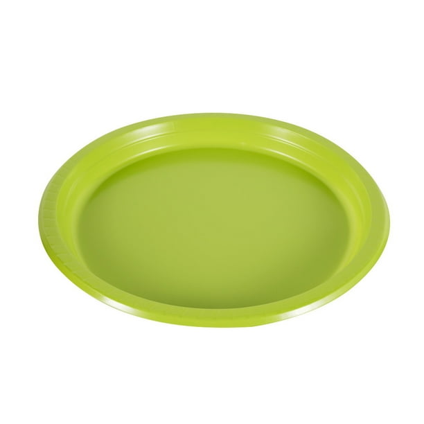 Zhuge 60 platos de plástico de 9 pulgadas, platos desechables a granel, platos de fiesta para barbacoa, picnic, fiestas, viajes y eventos, aptos para microondas, reciclables (verdes)