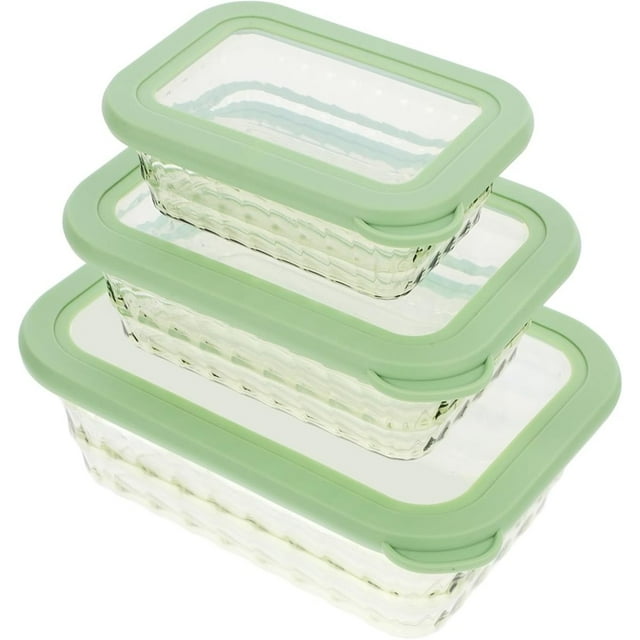 Juego de 3 Cajas Organizadoras de Verduras, Contenedores de Almacenamiento de Alimentos, Soportes para Conservar Ensaladas, Frutas y Snacks.