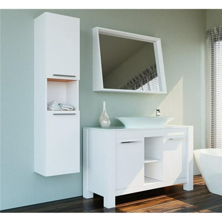 Casa Mare Pageo120lmw 47 47 In Lacquer Matte Single Sink Country Style Free Standing Bathroom Vanity Set With Mirror White
