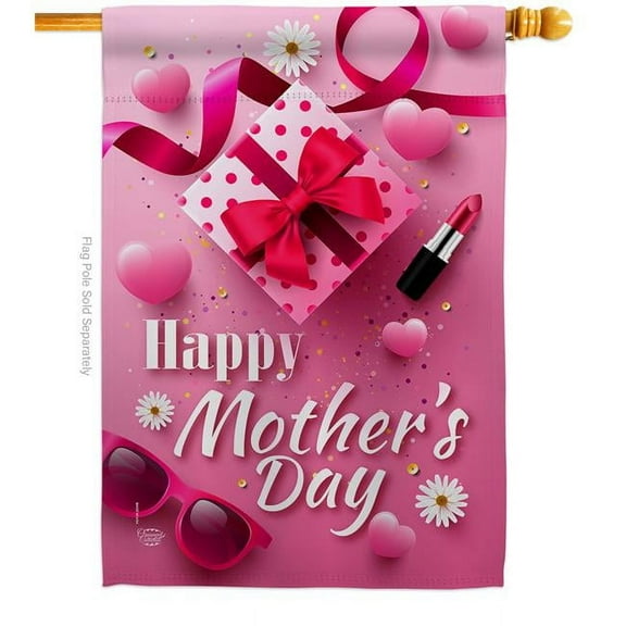 Ornament Collection H192189-BO Beautiful Mother Day Family 28 x 40 in. Double-Sided Decorative Vertical House Flags for Decoration Banner Garden Yard Gift