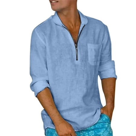 

Pajama Large Male Cotton Linen Solid Casual Plus Size Loose Shirt Mens Stand Collar Men T Shirts Size Medium