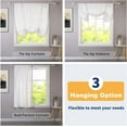 thumbnail image 6 of DriftAway Solid Color Faux Linen Slub Sheer Voile Tie Up Decorative Adjustable Balloon Rod Pocket Window Curtains for Small Window 31"Wx47"L White, 6 of 7