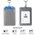 thumbnail image 3 of Badge Holder With Lanyard Heavy Duty Vertical Cute Leather Id Card Holder With Clear Id Window And 1 Card Slots For Women Men Nurse Teachers Students School Medical Law Enforcements Work - Gray, 3 of 5
