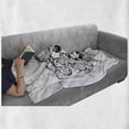 thumbnail image 6 of Medieval Soft Flannel Fleece Throw Blanket, Heraldic Gear Coat of Medieval Knight with Ornate Pattern the Past Old Times, Cozy Plush for Indoor and Outdoor Use, 50" x 60", Black White, by Ambesonne, 6 of 6
