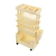 thumbnail image 1 of Estantería móvil de gran capacidad con 5 capas de rodillos gruesos, multifuncional, para dormitorio, sala de estar, hogar, escuela, color beige., 1 of 14