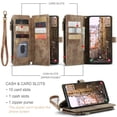 thumbnail image 4 of for Google Pixel 8 Case, Wallet Case with Card Holder Kickstand Magnetic Zipper Pocket Lanyard Strap Wristlet,Leather Flip Case Wallet for Google Pixel 8, Brown, 4 of 8