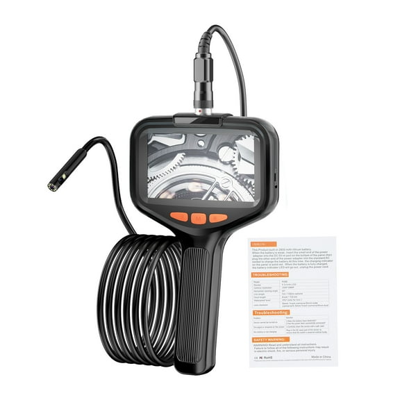 Borescope Inspection Camera Dual Lens Inspection Camera With Light 10m/32.8FT Industrial Borescope IP67 Waterproof Flexible Cable Sewer Camera 1080P HD Borescope Inspection Camera