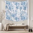 thumbnail image 5 of Navy Blue Flowers Large Tapestry for Bedroom Wall Hanging Tapestry, Watercolor Summer Botanical Floral Ceiling Backdrop Tapestries Poster Blanket Wall Decor for Teens Room Living Room Dorm 100" x 59", 5 of 8
