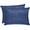 Dark Navy Blue, variant on Turquoise Burlap Texture Satin Pillowcase for Hair and Skin with Zipper, Soft Breathable Cooling Silk Pillow Cases, Farmhouse Vintage Aqua Throw Pillow Covers King Size 20"x40"