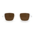 thumbnail image 1 of Mens Retro Rectangle Color Lens Hippie Plastic Sunglasses Clear Brown, 1 of 4