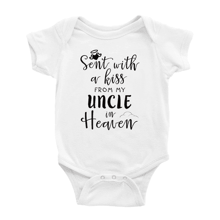 

Sent with A Kiss from My Uncle in Heaven Cute Baby Bodysuits Clothing Unisex