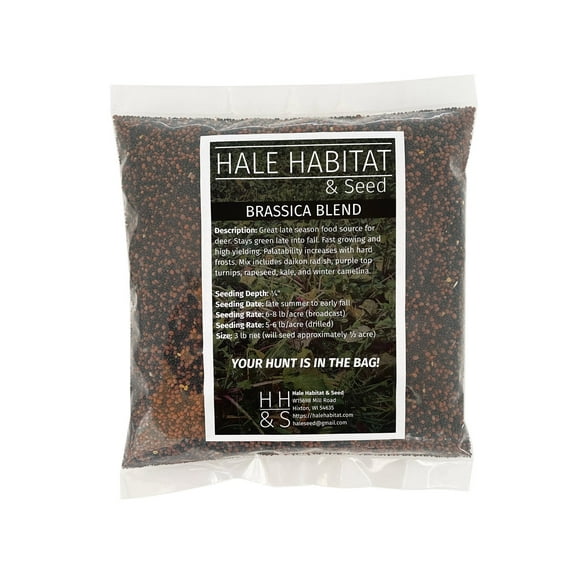 Hale Habitat & Seed Brassica Blend Food Plot Seed Mix, Highly Attractive Fall Food Plot, 1/2 Acre