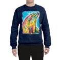 thumbnail image 2 of Wild Bobby Dean Russo Neon Colorfu Dolphin Animal Lover Unisex Crewneck Graphic Sweatshirt, Vintage Heather Navy, Small, 2 of 5