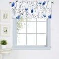 thumbnail image 3 of Alishomtll Flower Print Rod Pocket Kitchen Curtain Valance, Blue ,52W" x 18L", 1 Panel, 3 of 7
