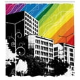 thumbnail image 3 of Ambesonne Colorful Shower Curtain, Black White Cityscape, 69"Wx75"L, Multicolor, 3 of 3
