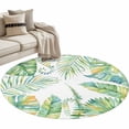 thumbnail image 2 of Area Rug 36in, Watercolor Tropical Plants Monstera Floor Carpet Living Room Rug, Green Yellow Leaves Non-Slip Welcome Mat Indoor Rugs for Bedroom Dining Room, 2 of 9