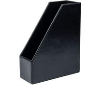Dacasso Black Bonded Leather Magazine Rack