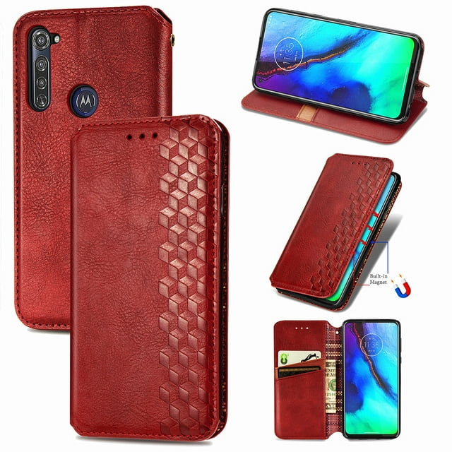 Étui pour Motorola Moto G Pro à Rabat Portefeuille à Rabat Magnétique Protecteur - Rouge