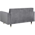 thumbnail image 3 of Meridian Furniture Lola Contemporary Velvet Loveseat in Gray, 3 of 8