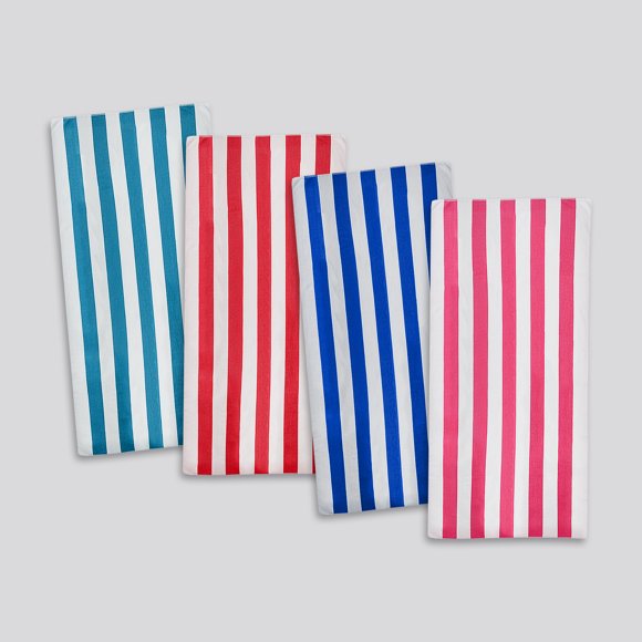 Mainstays Cabana Stripe Beach Towels, 4-Pack, Multi-Color