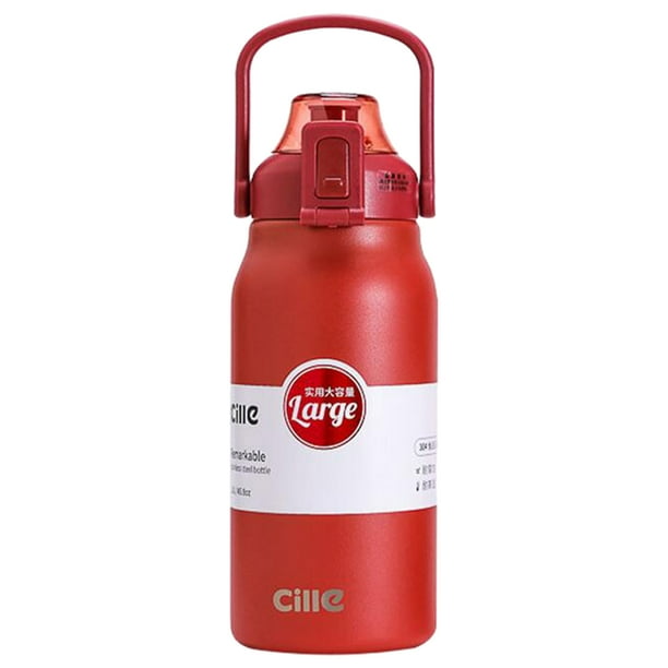 Botella de vacío de material acero inoxidable Taza de de de té de 45 onzas Taza de vacío de botella aislada sin BPA de gran capacidad para viajes rojo