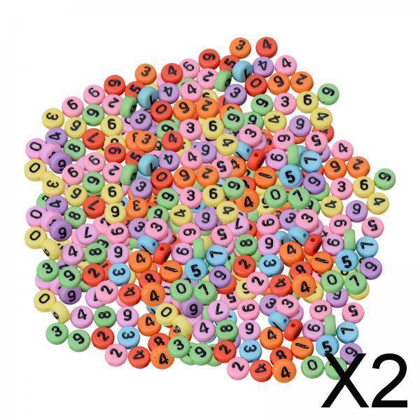 2x200 Uds Cuentas Acrílicas De Joyería Redondas Para Pulseras Llaveros Estilo De Regalo Hecho A Mano C 2 piezas