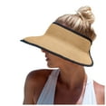 thumbnail image 3 of Sun Protection Hat , Packable Sun Hat , Fashion Hats for Women Stylish Summer Sun Visor Hat for Women UPF 50+ Foldable Ponytail Design Breathable Straw Beach Accessory, 3 of 7