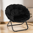 thumbnail image 5 of TANGJEAMER Round Folding Chair, Saucer Chair with Metal Frame, Comfy Moon Chairs for Bedroom, Living Rooms, Apartments, Garden and Courtyard (Black), 5 of 7