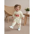 thumbnail image 5 of BemeyourBBs Newborn Baby Boys Valentines Day Outfits Long Sleeve Lover Boy Letters Embroidery Romper with Pants 2Pcs Spring Clothing Set, 5 of 9