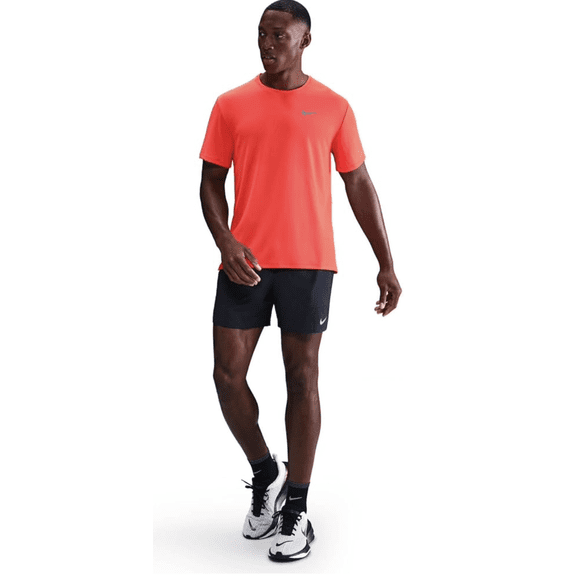 Nike Miler Men's Dri-FIT UV Short-Sleeve Running Top Bright Crimson Large UPF40 Small