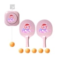 thumbnail image 3 of -pong suspendido de interior con 2 raquetas y 5 pelotas Mejora la coordinación mano-ojo rosa, 3 of 8