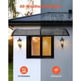 thumbnail image 3 of VEVOR Awnings for Door Entrance, 38 x 78 in, Exterior Front Door Window Awnings with Drainage & ABS Bracket, Rain Snow Sun Protection, Overhang Polycarbonate Door Canopy for Porch Patio, Smoky Gray, 3 of 9