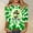 01Green, variant on mihongmao Saint Patrick's Graphic T Shirt Women 3/4 Sleeve Round Neck Casual Printed Pullover T-shirt Green 3X