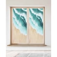 thumbnail image 2 of Window Privacy Film Teal Waves Coastal Stained Glass Window Film Decorative Sun Block Window Cover Summer Beach Nautical Ocean Sea Window Clings Static Adhesive Sticker for Bathroom 23.6"x59", 2 of 6