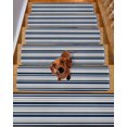 thumbnail image 2 of Gray and Stair Treads Non Slip for Steps Dark Blue Stripes Minimalist Modern Geometric 10 Pcs Reusable Adhesive Stair Runner Mats for Dogs Elders Carpet Treads Rugs for Staircase 8x30 In, 2 of 7