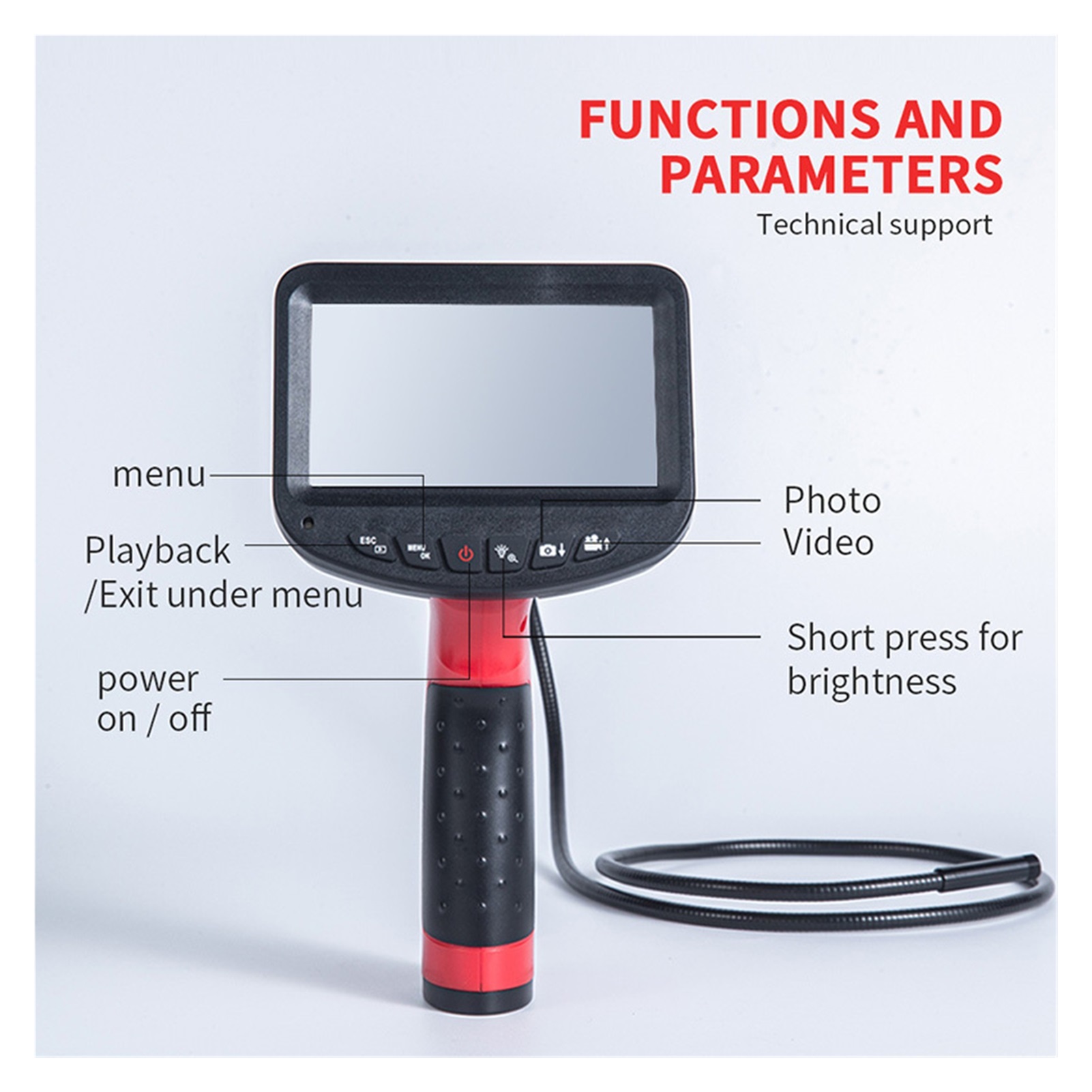 Endoscope Camera 1080P HD Borescope 4.3" LCD Screen Inspection Camera IP67 Waterproof Industrial Endoscope with 25m Snake Cable , User-Friendly Borescopes