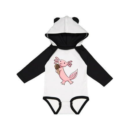

Inktastic Cute Axolotl Eating Ice Cream Gift Baby Boy or Baby Girl Long Sleeve Bodysuit