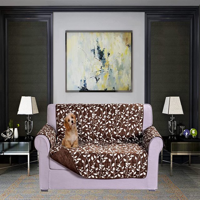 CHOK 2024 Housse de Sofa Réversible Résistante à l'Eau Protège-Meubles Housses de Canapé pour Animaux Smart Leaf Sofa Surdimensionné Noir