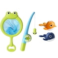 thumbnail image 1 of Juguete De Baño Para Bebé, Juego De Pesca De Baño Educativo, Juego De Pesca De Baño Sin Bpa Con 1 Red, 1 Caña De Pescar, 2 Juguetes De Ballena Para 18 Meses + Sweethay FN003365-02, 1 of 6