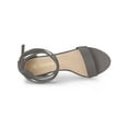 thumbnail image 4 of BLISSFUL STEP Women's Lace Up and Ankle Strap Block Heel Sandals Grey 9, 4 of 7
