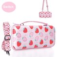 thumbnail image 5 of Strawberry Theme Nintendo Switch OLED Protection Bundle: Carrying Case, PC Case, Shoulder Strap & Joystick Caps, 5 of 11