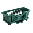 thumbnail image 1 of Dish Storage Rack Multifunctional with Drain Tray Utensil Dish Strainers Organizer Rack Dish Rack and Drainaboard Set for Kitchen Home Dark Green, 1 of 8