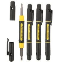 COSMOBETTY Steel Black Pen Pocket Multi Tool Mini Screwdrivers 4Sets For Home Use And Emergency