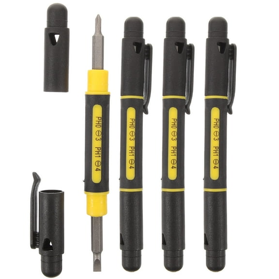 COSMOBETTY Steel Black Pen Pocket Multi Tool Mini Screwdrivers 4Sets For Home Use And Emergency