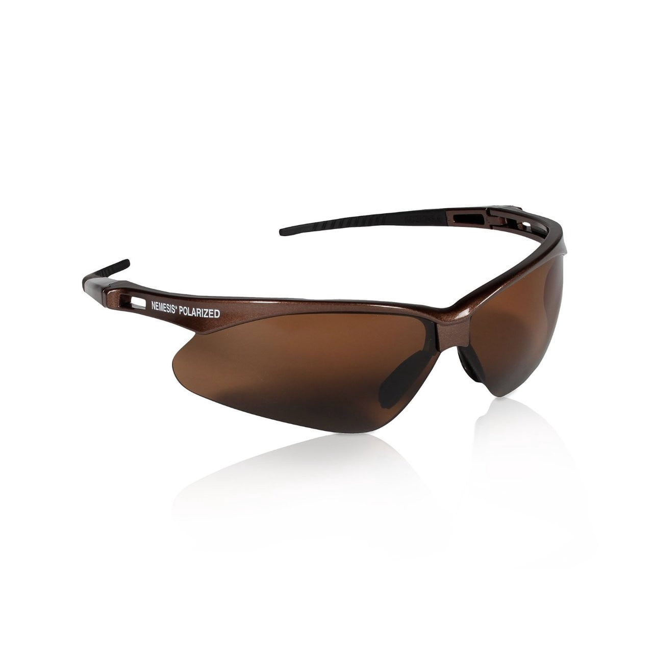 V30 Nemesis Polarized Safety Glasses, Brown, Polycarbonate Lens, Anti-Scratch, Brown Frame/Temples, Nylon