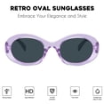 thumbnail image 2 of Gafas de sol ovaladas retro mosanana moradas UV400 para mujer, 2 of 6