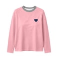 thumbnail image 5 of Zormilly Long Sleeve Shirts for Women Striped Crew Neck Casual Plus Size Blouses Heart Printed Fashion Loose Fall Outfits, S-5XL, 5 of 6