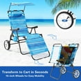 thumbnail image 4 of ABORON Folding Beach Chair for Adults, 2 in 1 Beach Chair with Canopy Shade, Foldable Tanning Chair Beach Lounge Chair Integrated Wagon Cart Combo Large Wheels for Outdoor, Beach, Pool, Sunbathing, 4 of 10